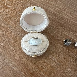 White bubble glass pandora bead